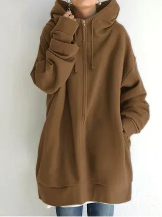 Long Hoodie Fleece Sweater