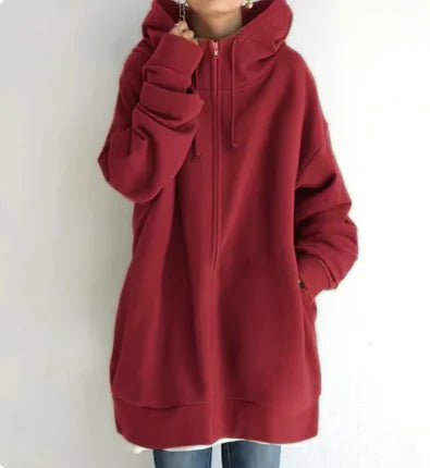 Long Hoodie Fleece Sweater